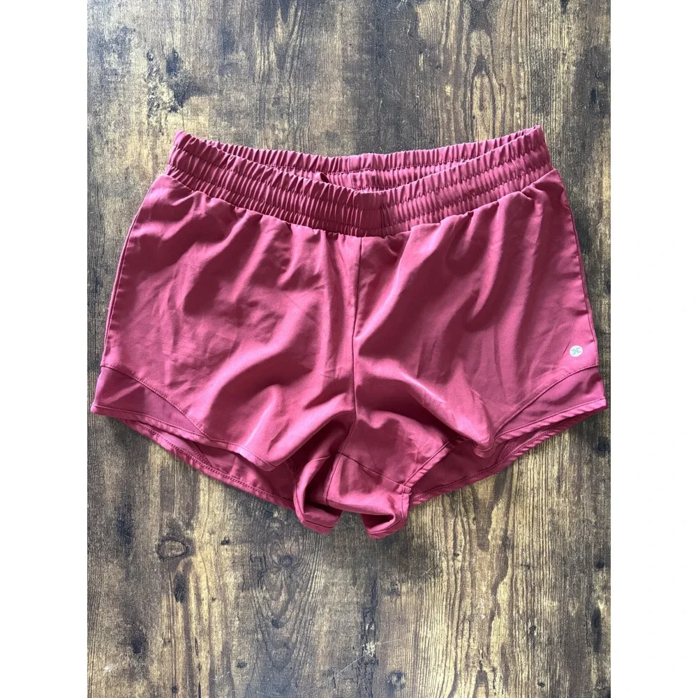 RBX Live Life Active Womens Reddish Pink Running Shorts Mesh Trim Size Medium